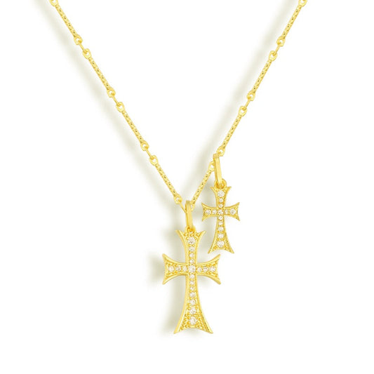 Double Cross Me Necklace - Siopie